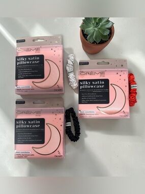1 The Crème Shop Silky Satin Pillowcase & 1 Random Color Oleplex Scrunchie